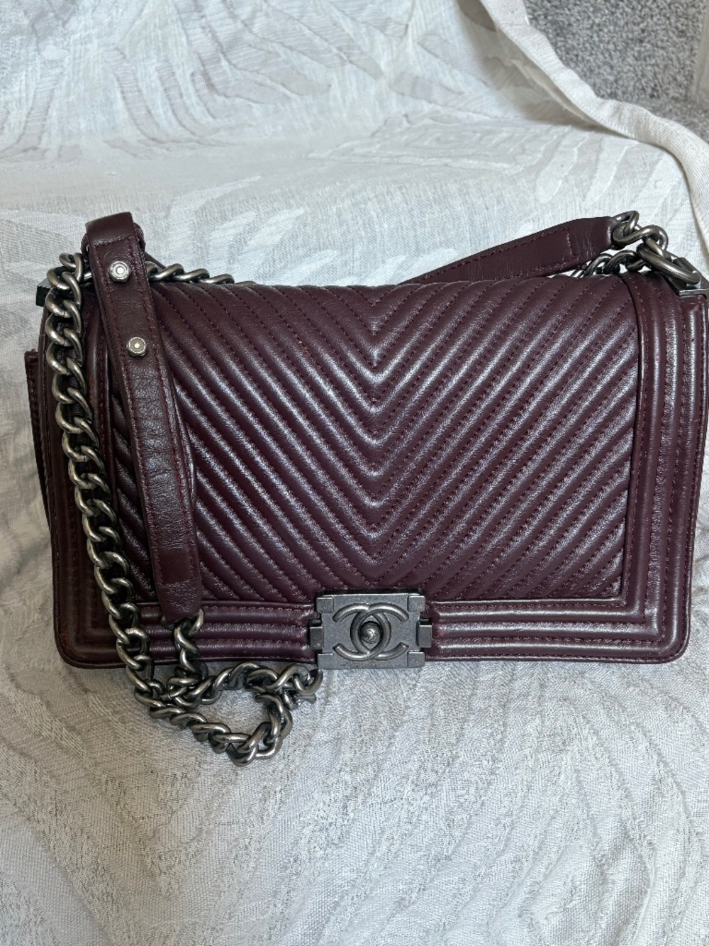 Authentic Chanel Boy Chevron shoulder bag